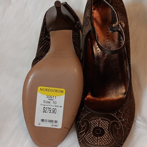 ISABELLA FLORA GOLD & BROWN SHOE - Picture 3 of 7